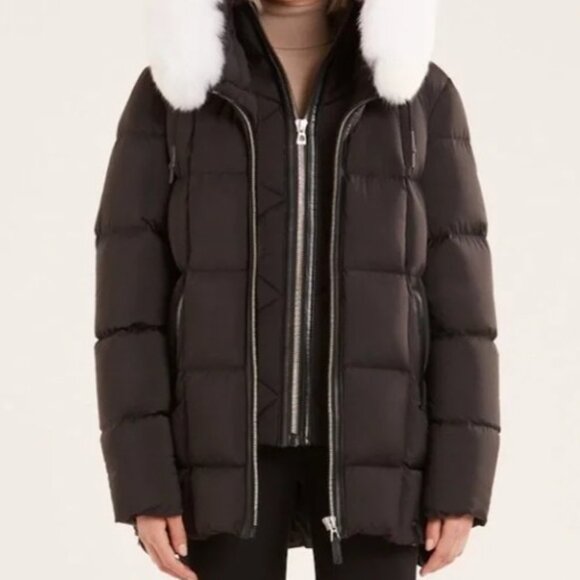 RUDSAK Black Puffer Coat with Multicolor Fur Hood - Picture 5 of 15